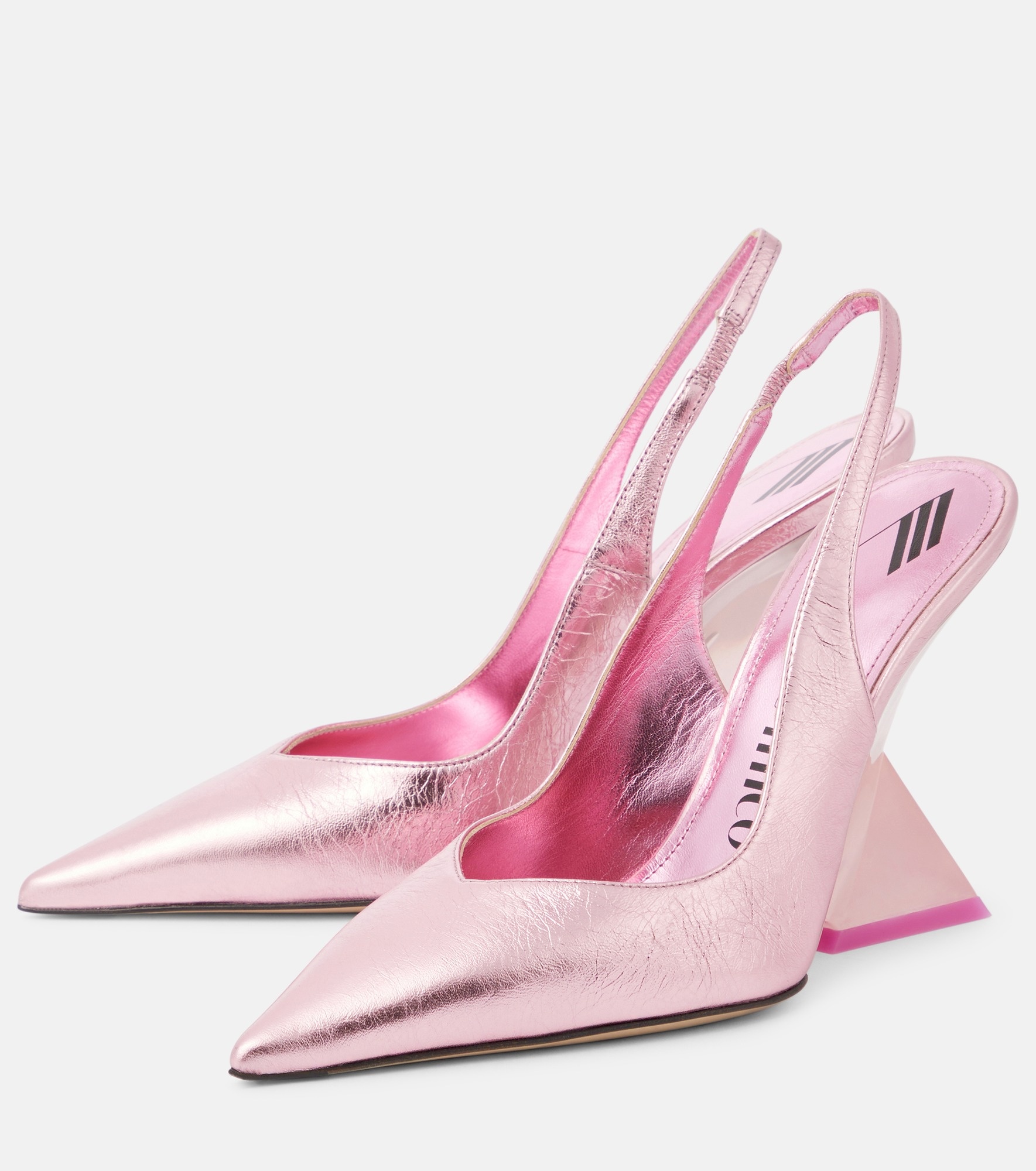 Cheope metallic leather slingback pumps - 5