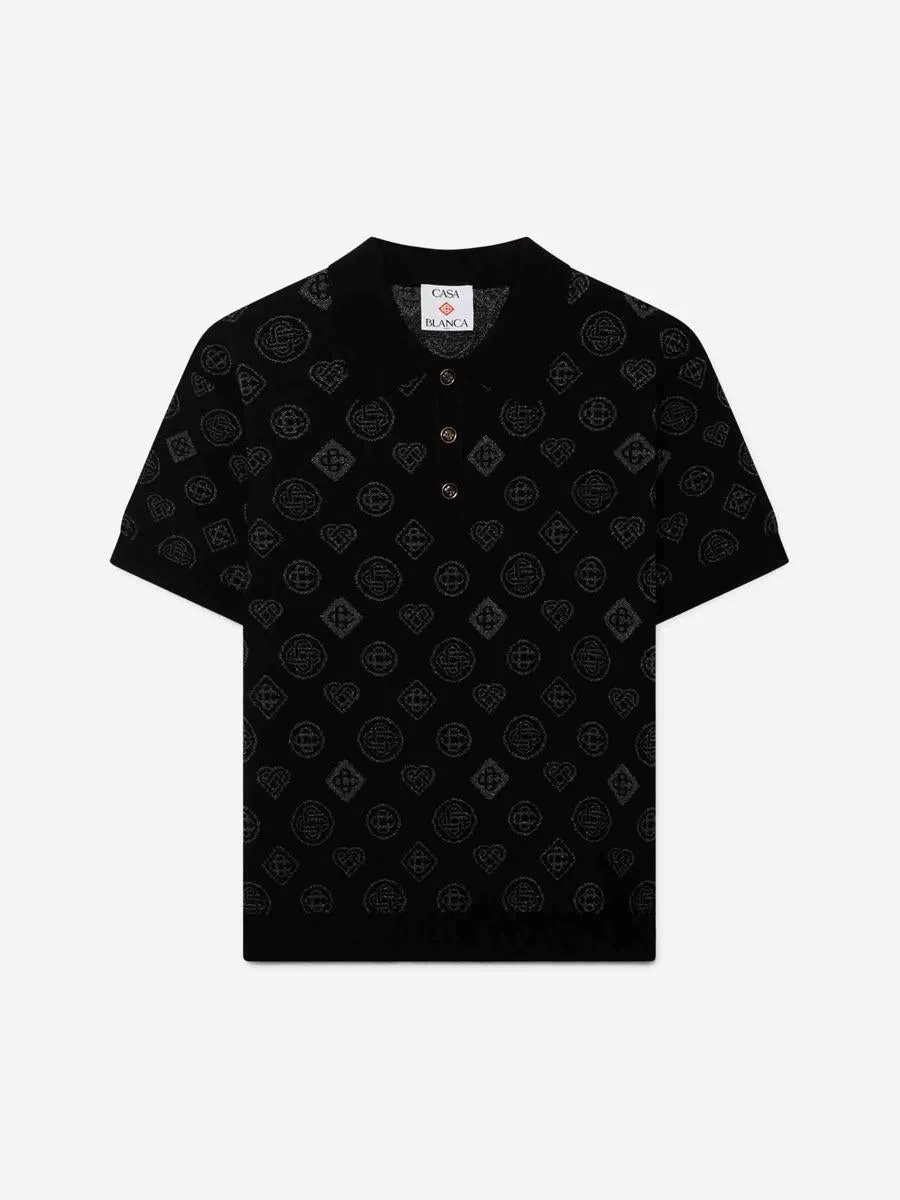 Casablanca Jacquard Monogram Polo - 1