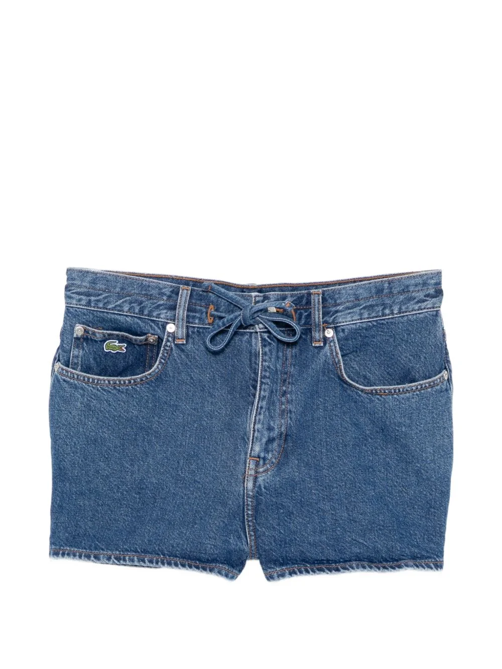 logo-embroidered denim shorts - 1
