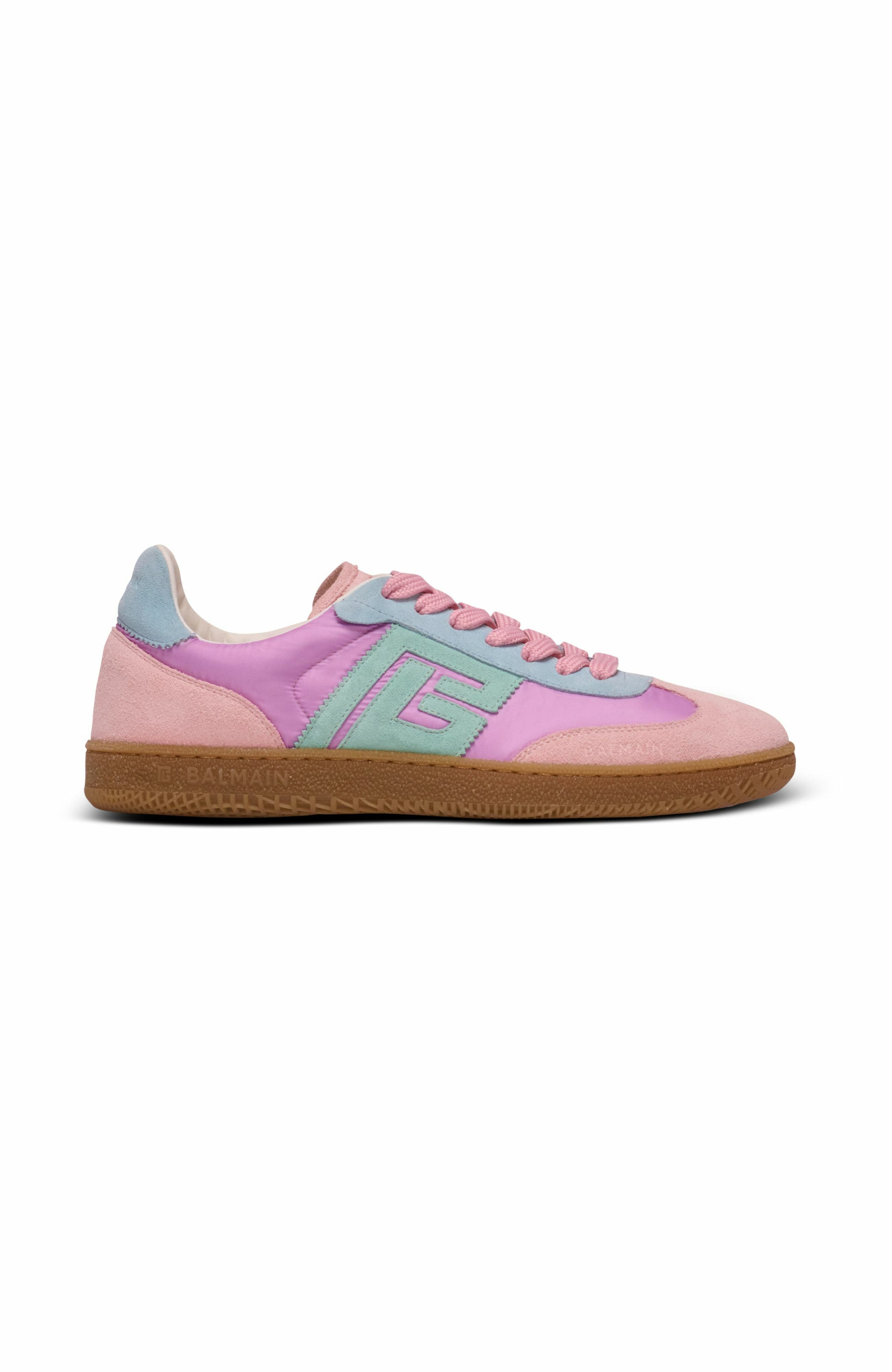 Balmain Swan Suede And Nylon Trainers in Multicolor at Nordstrom - 4