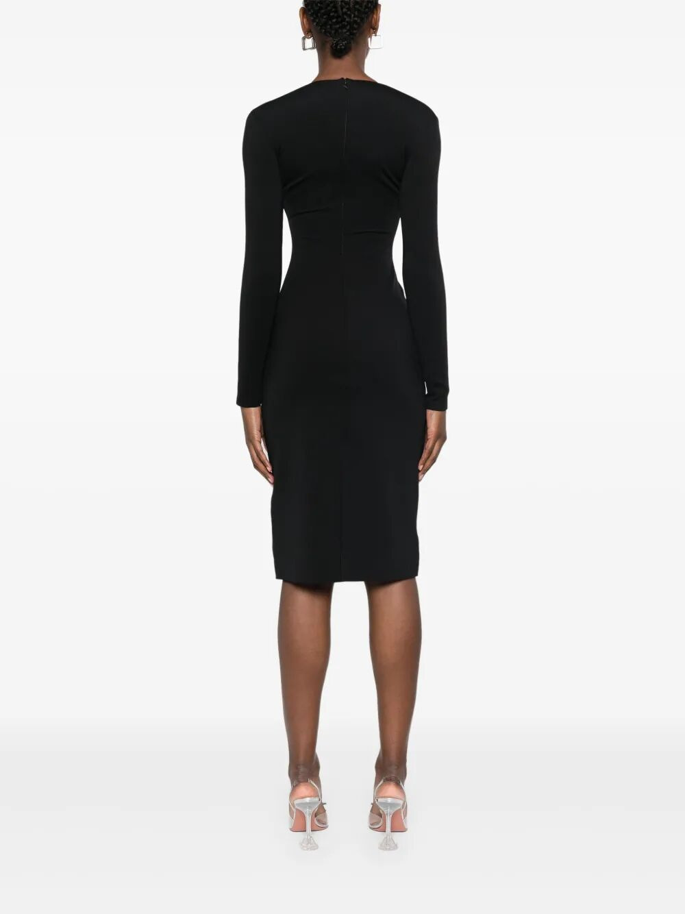 Mugler Women Deep Neck Fit Midi Dress - 3