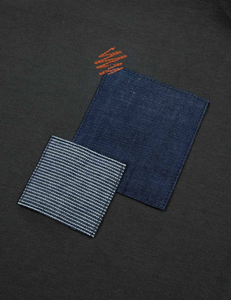 BRUSHSTROKE SEAGULL PRINT AND PATCHWORK RELAX FIT T-SHIRT 9