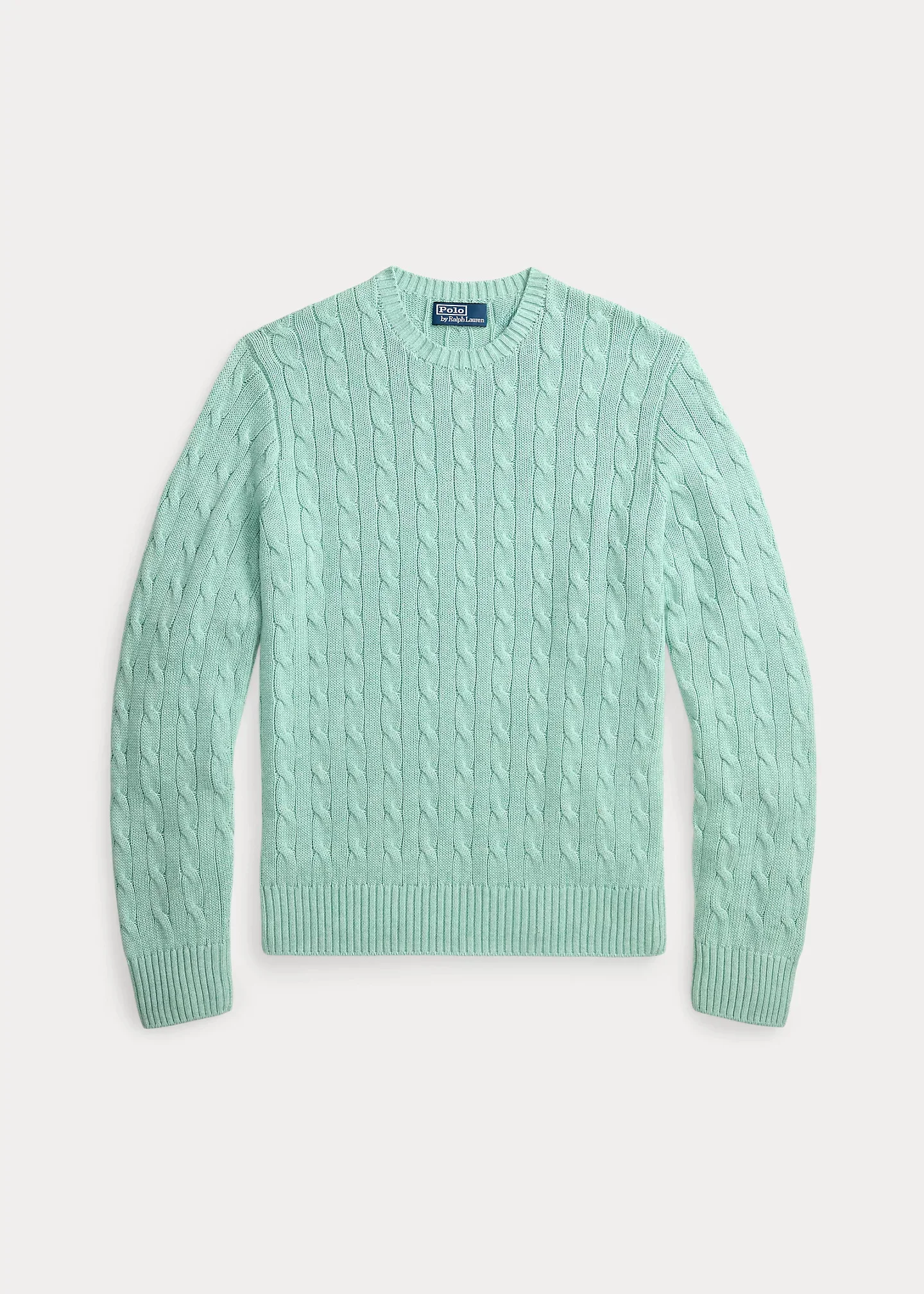 Cable-Knit Cotton Crewneck Sweater - 1