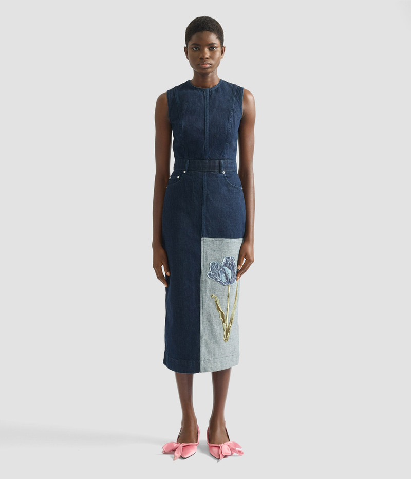 DENIM SLEEVELESS MIDI DRESS 3