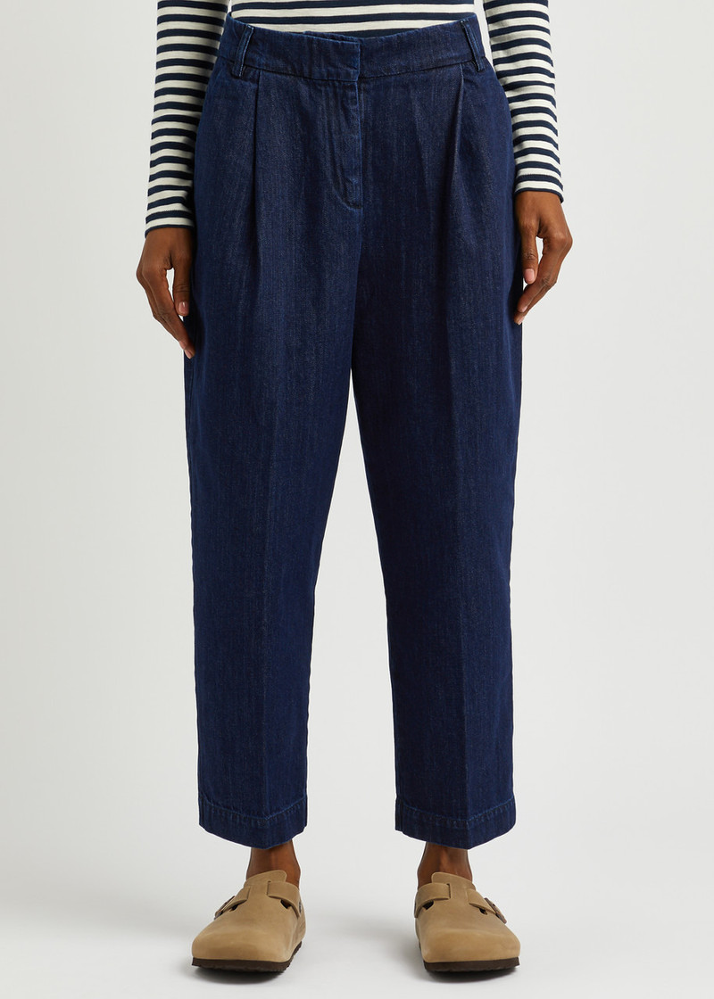 YMC Market cropped denim trousers outlook