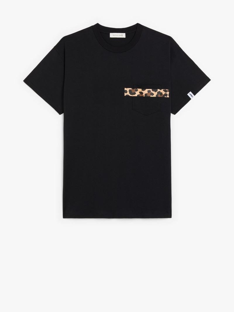 BLACK X LEOPARD COTTON T-SHIRT | GJM-206 1
