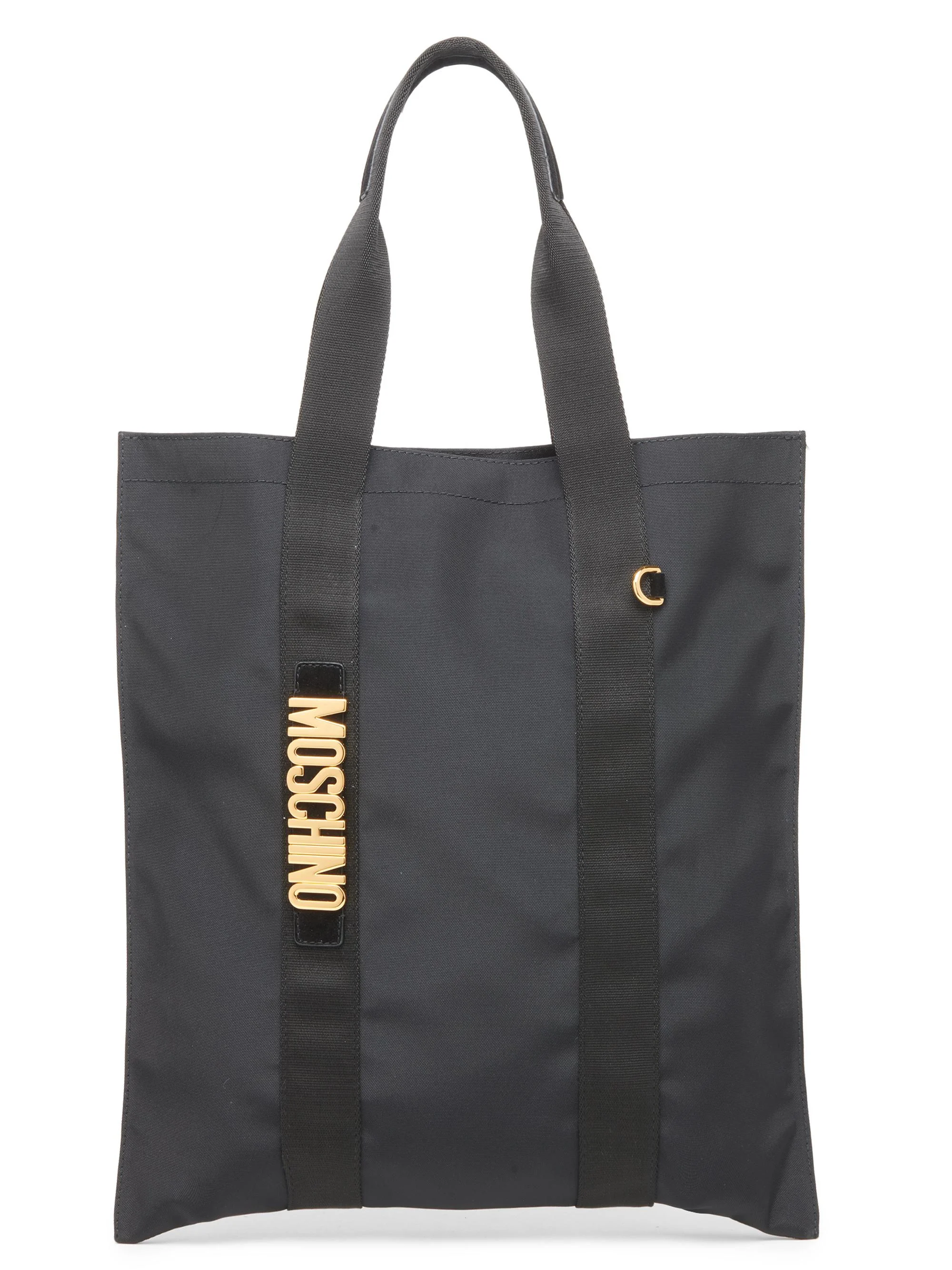 Men's Logo Hardware Canvas Tote Bag - Black - 1