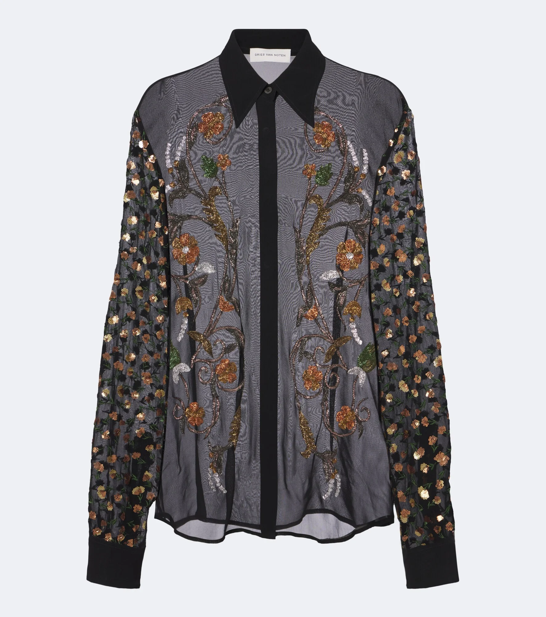 Embellished sheer blouse - 1