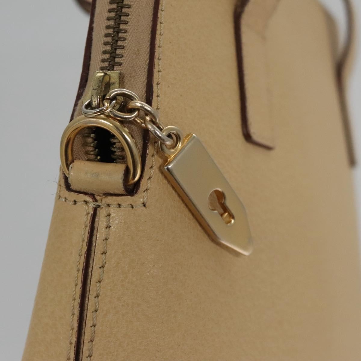 CELINE Hand Bag Leather Beige Gold - 10