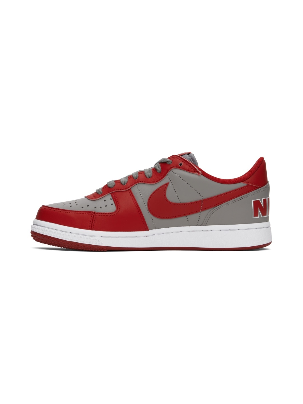 Gray & Red Terminator Low Sneakers - 3