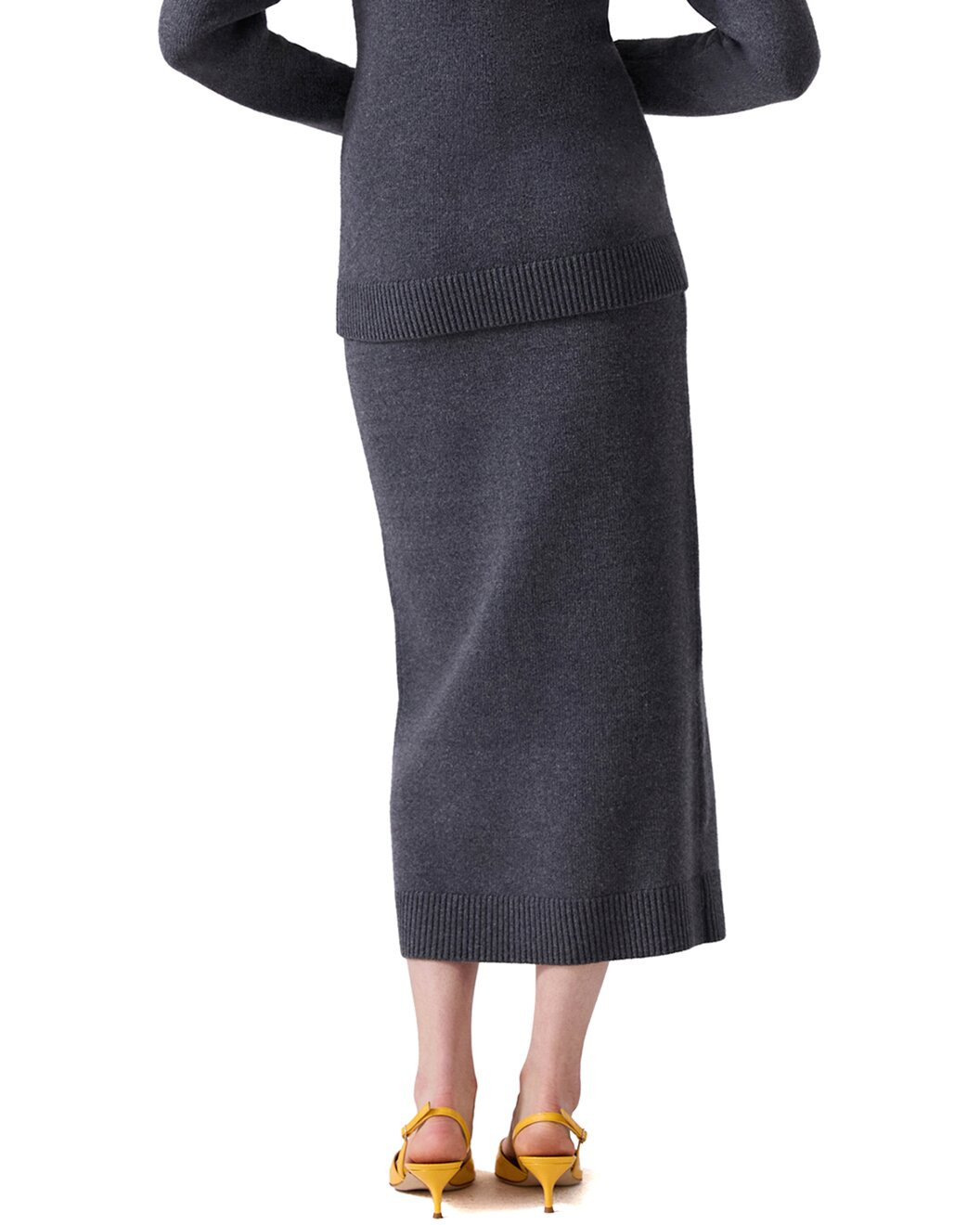 Carolina Herrera Button Front Wool & Cashmere-Blend Midi Skirt - 2