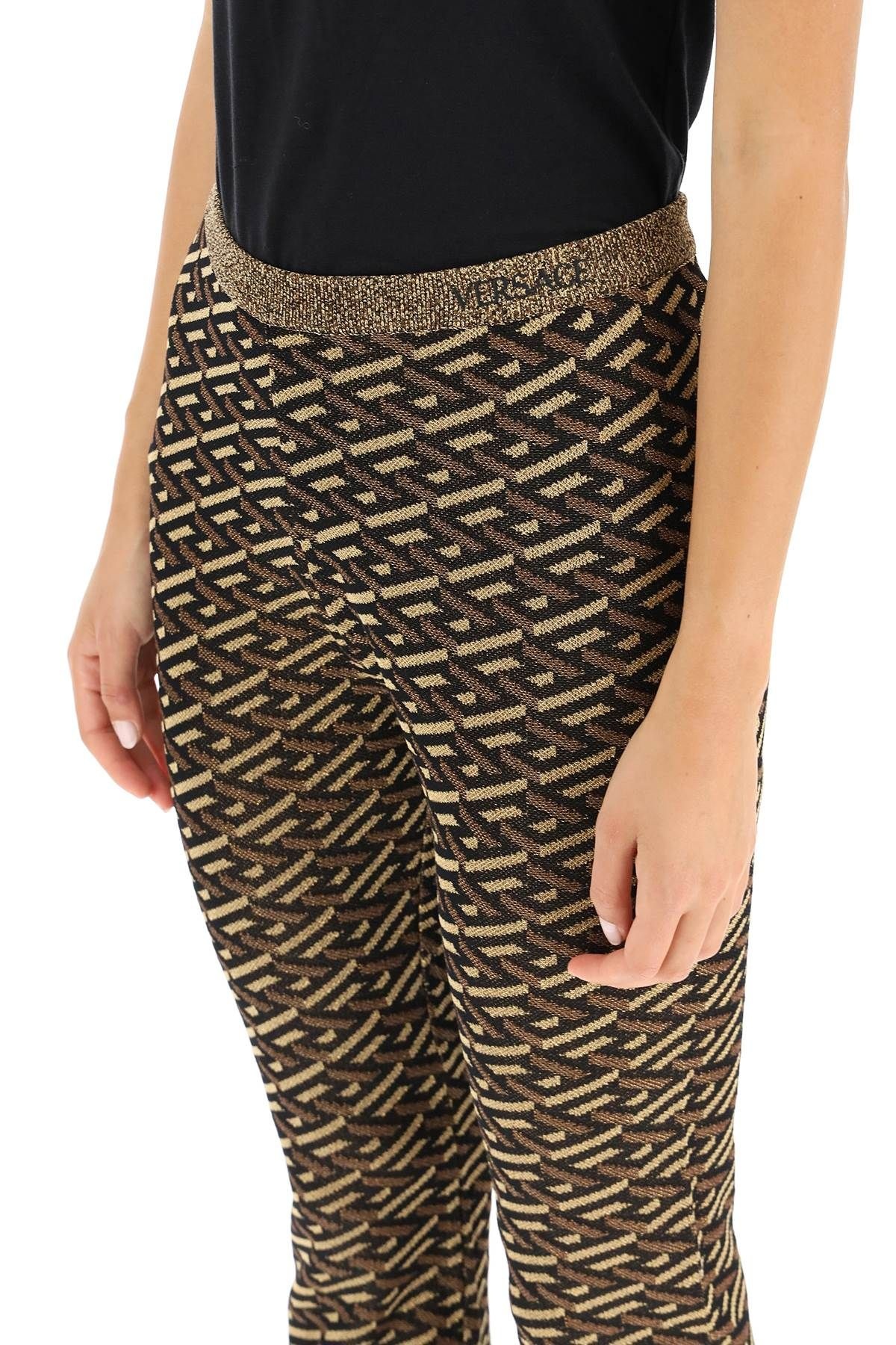 LA GRECA JACQUARD LUREX KNIT TROUSERS - 5