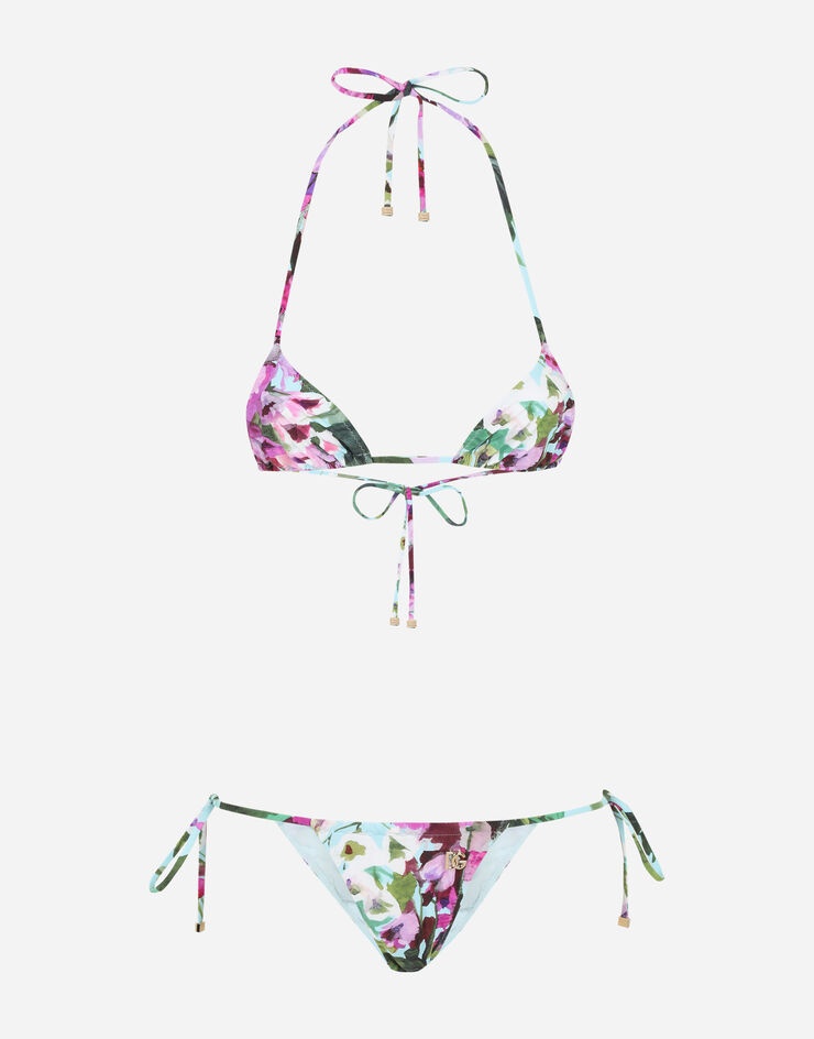 Bluebell-print triangle bikini - 1