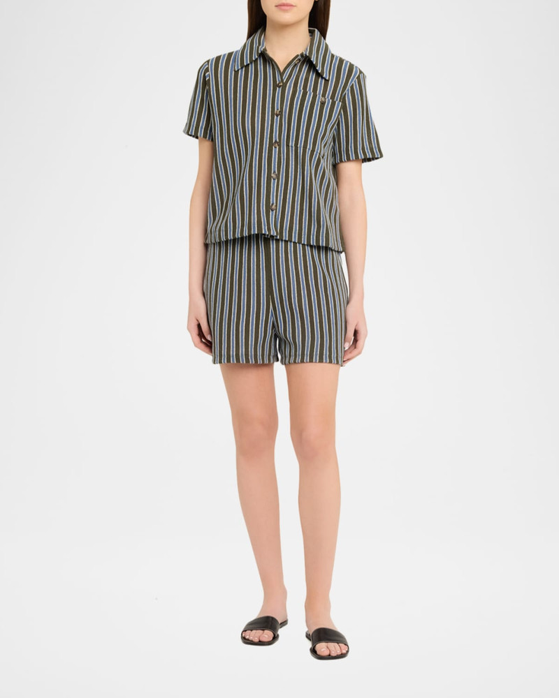 VERONICA BEARD Kyan Striped Cotton Cardigan outlook