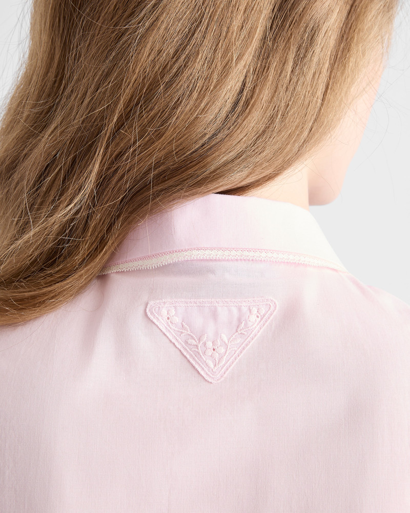 Embroidered cropped batiste shirt 6