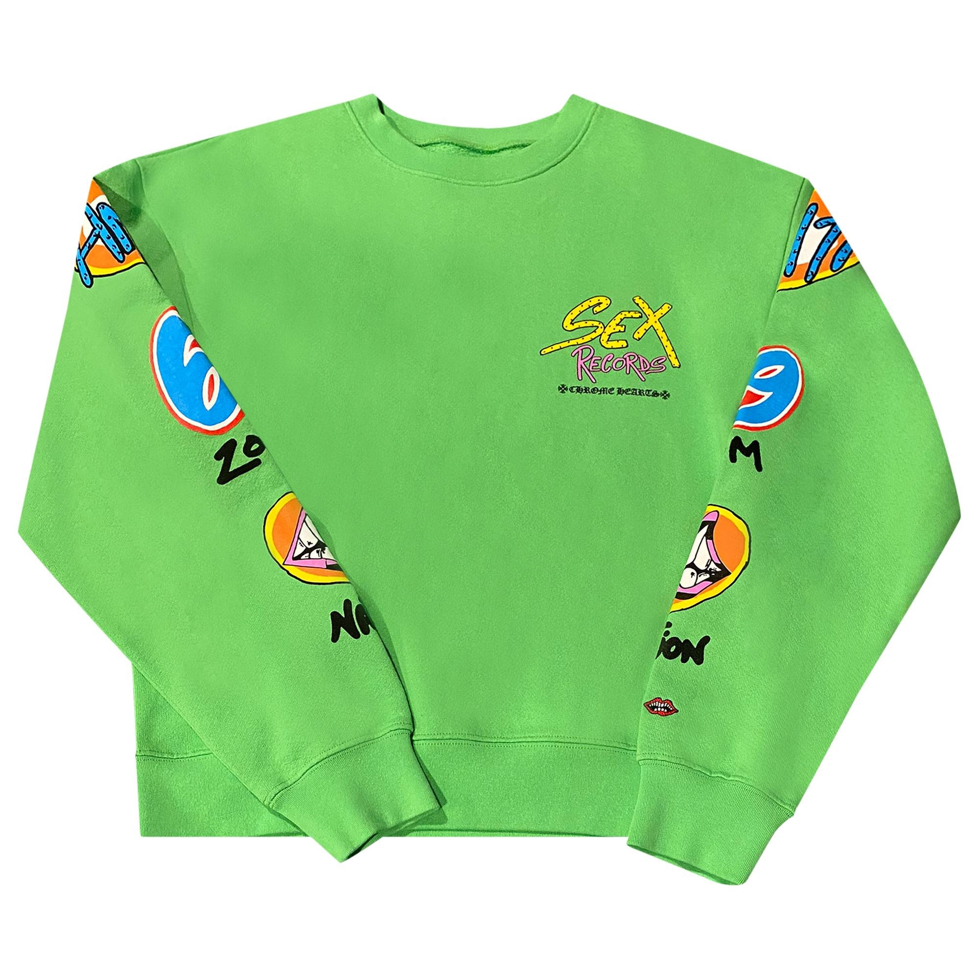 Chrome Hearts x Matty Boy Sex Records Crewneck 'Green' - 1