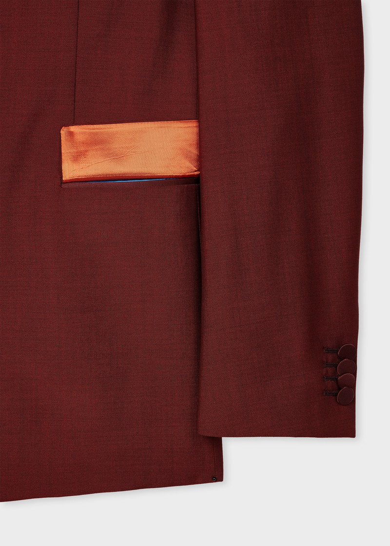 The Soho - Tailored-Fit Burgundy Wool-Mohair Evening Suit 4