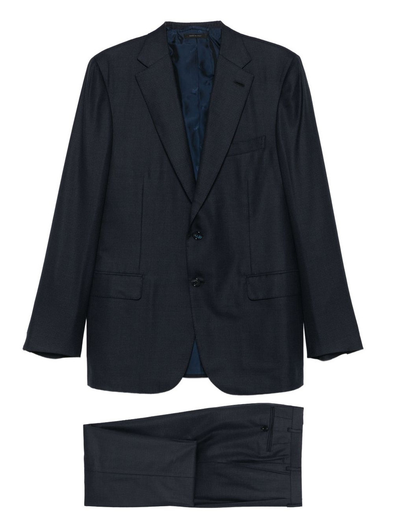 check-pattern single-breasted suit 1