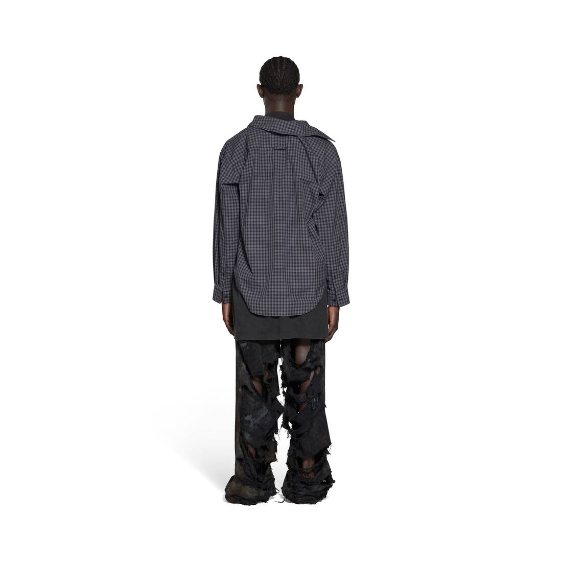 Men's Trompe L'œil Shirt Regular Fit in Black - 4