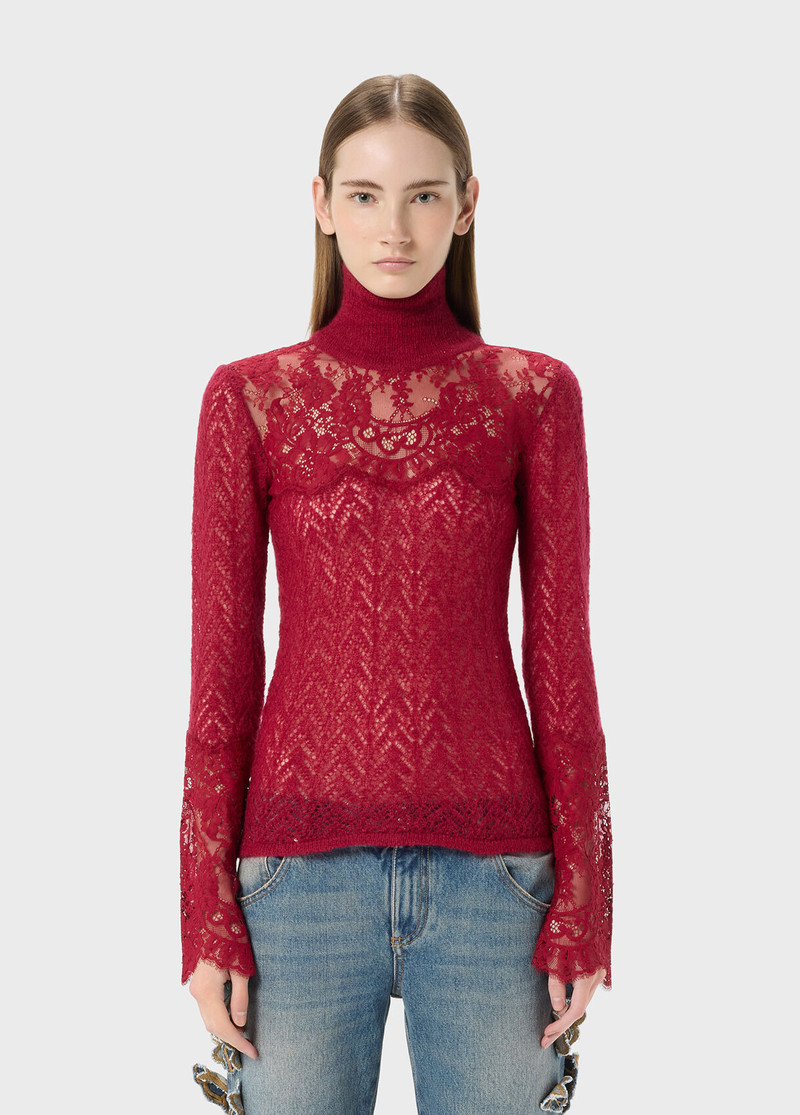Blumarine LACE DETAIL KNITTED TOP outlook