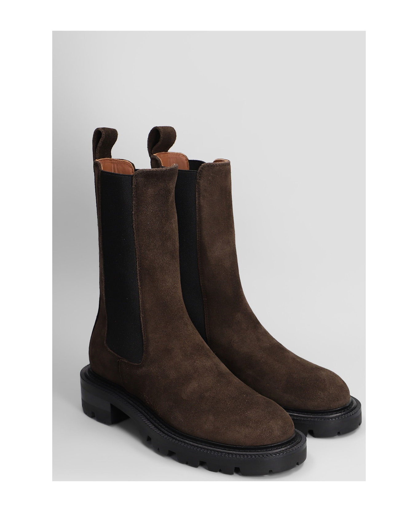 Napa Chelsea Boot Combat Boots In Brown Suede - 2
