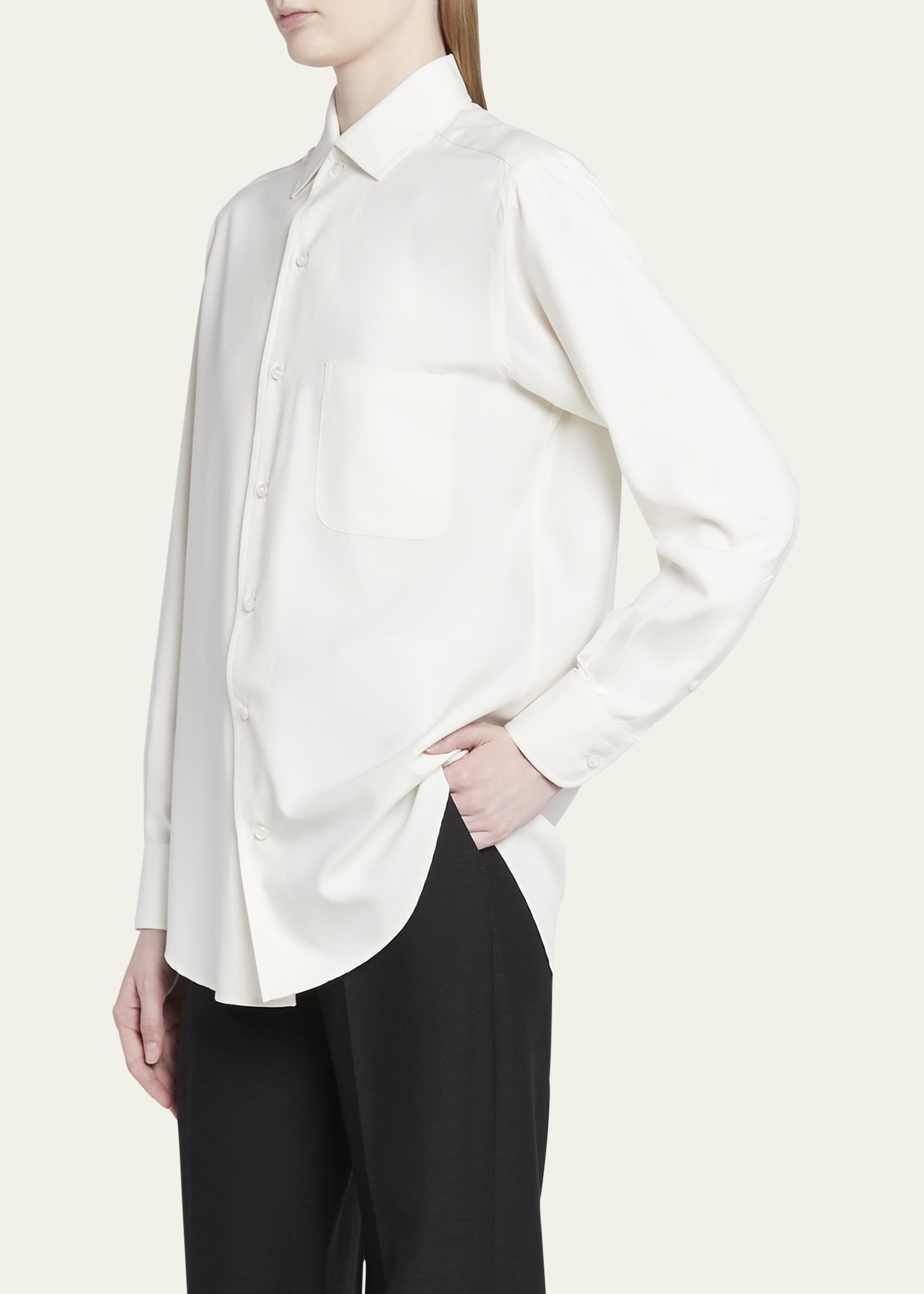 Andre Button Down Silk Blouse - 4