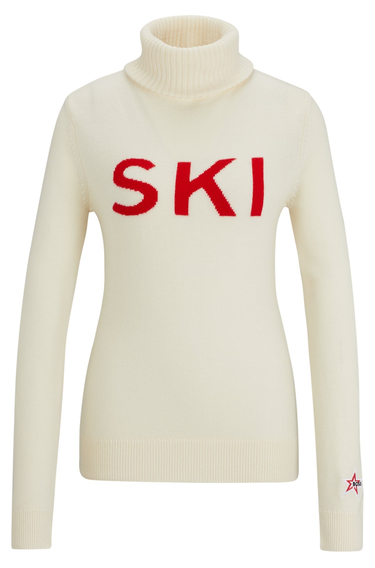 BOSS X PERFECT MOMENT SLOGAN SWEATER IN VIRGIN WOOL - 1
