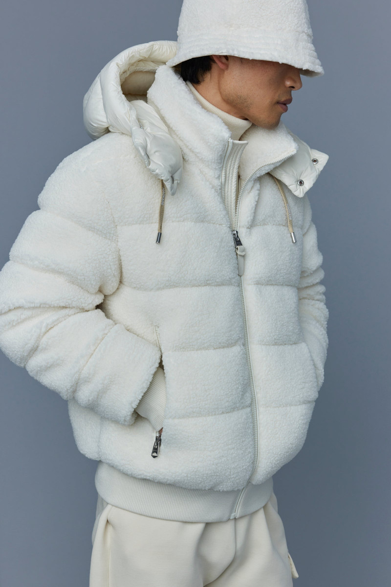 ADRIAN teddy down bomber jacket with removable hood 5