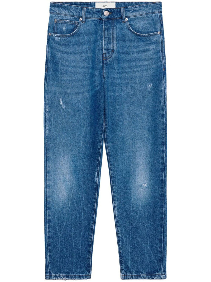 logo-patch straight-leg jeans - 1