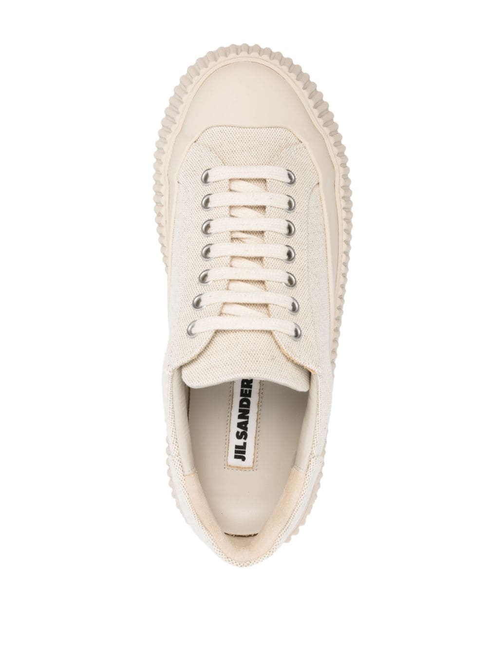low-top leather sneakers - 4