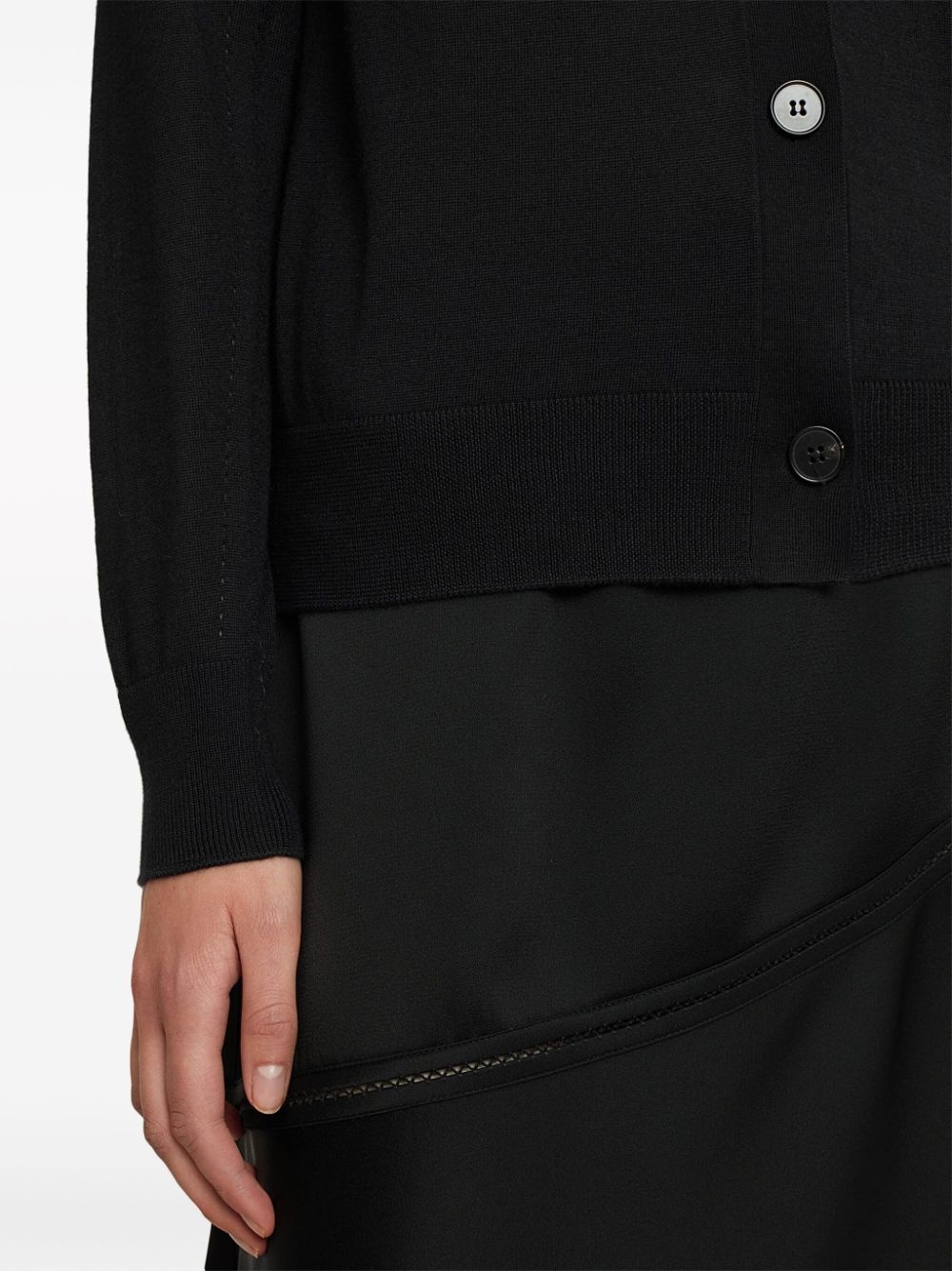 fine-knit crew-neck cardigan - 7