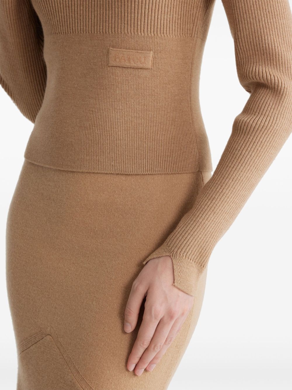 logo-appliqué rib-knit jumper - 5