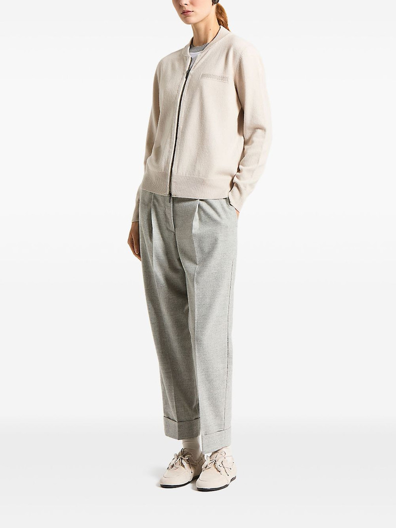 PESERICO zip knitted cardigan outlook