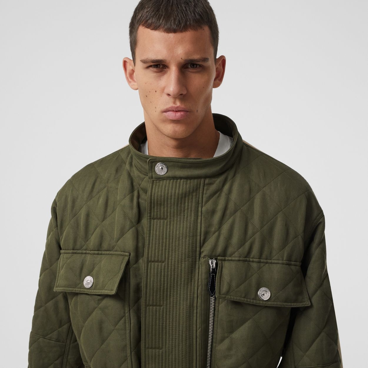 Detachable Hood Quilted Ramie Cotton Parka - 5