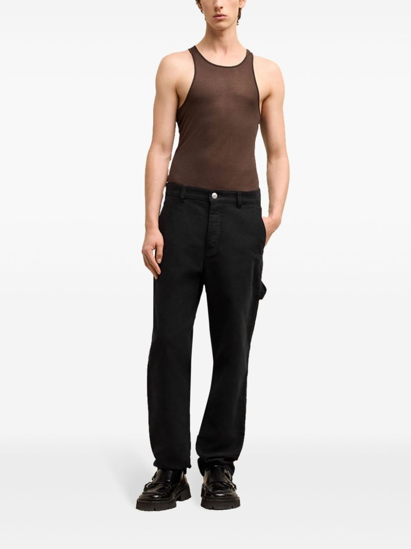 AMI Paris logo-patch straight-leg worker trousers outlook