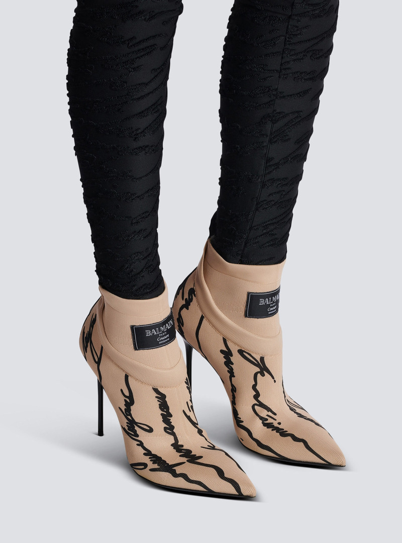Balmain "Love Letter" knit Crewneck boots outlook