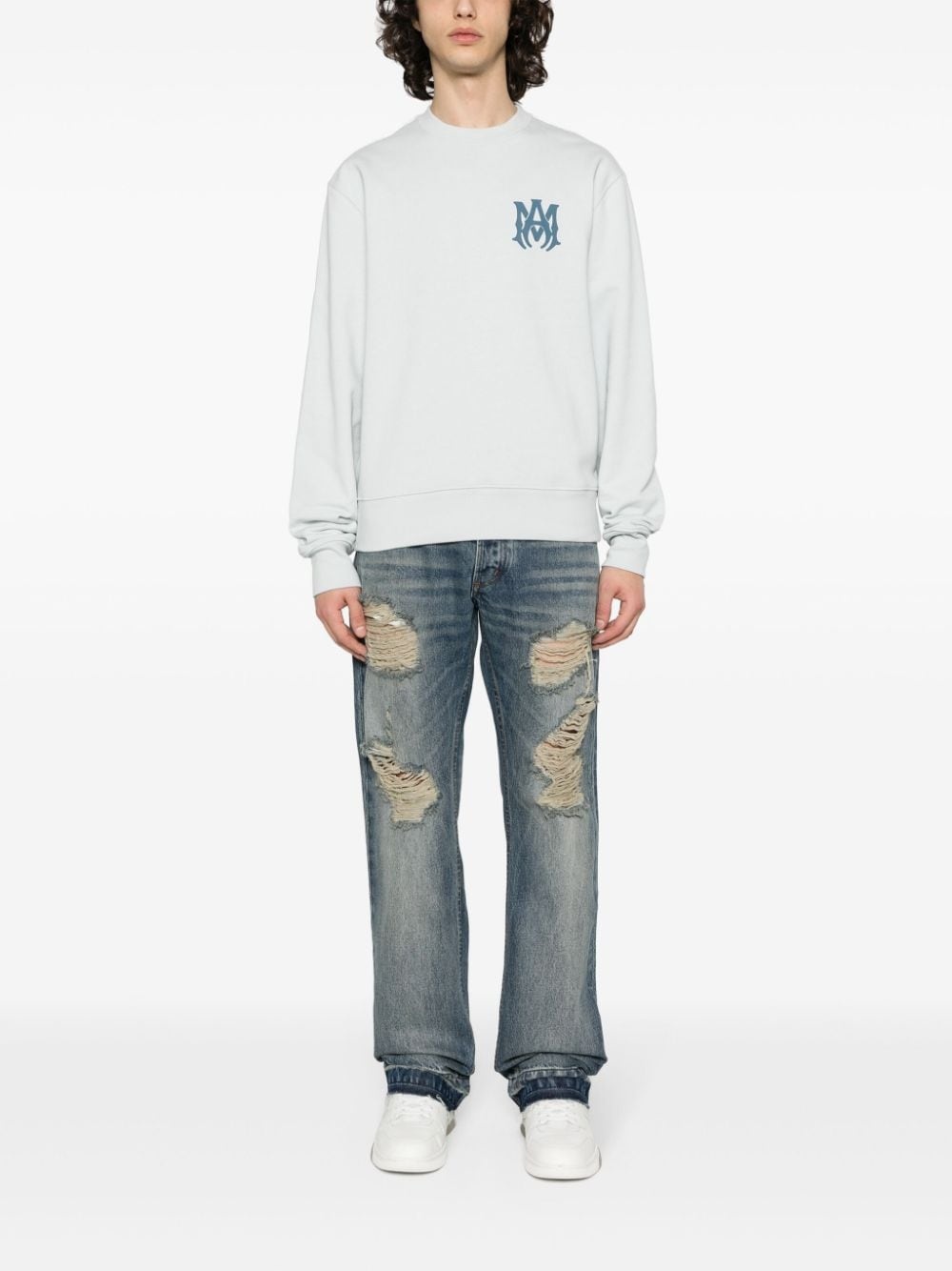 logo-stamp cotton sweatshirt - 2