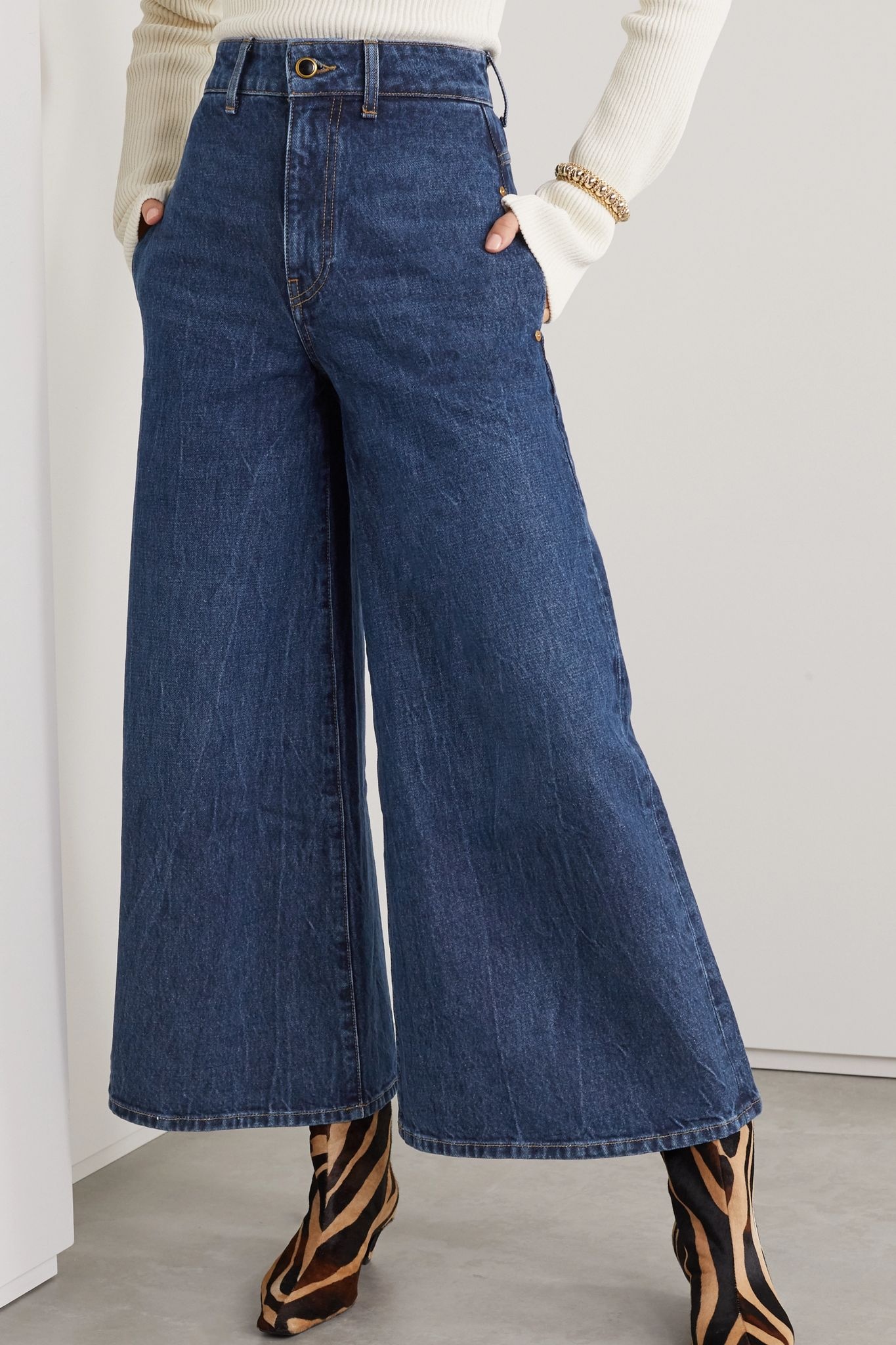 Darcy cropped mid-rise wide-leg jeans - 3