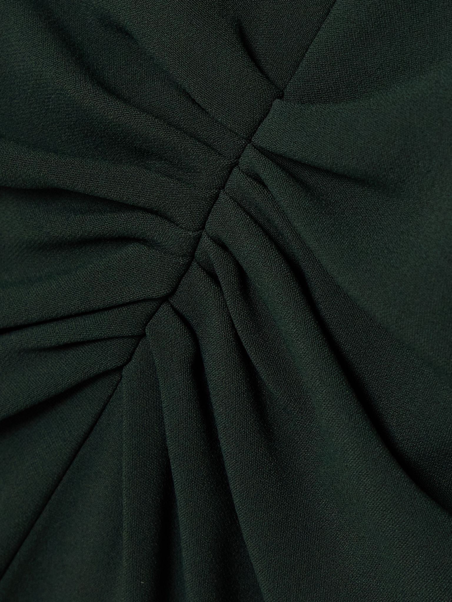 Gathered crepe midi dress Green - 4