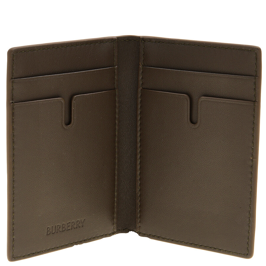 Burberry Check Embossed Card Holder - Military - 4