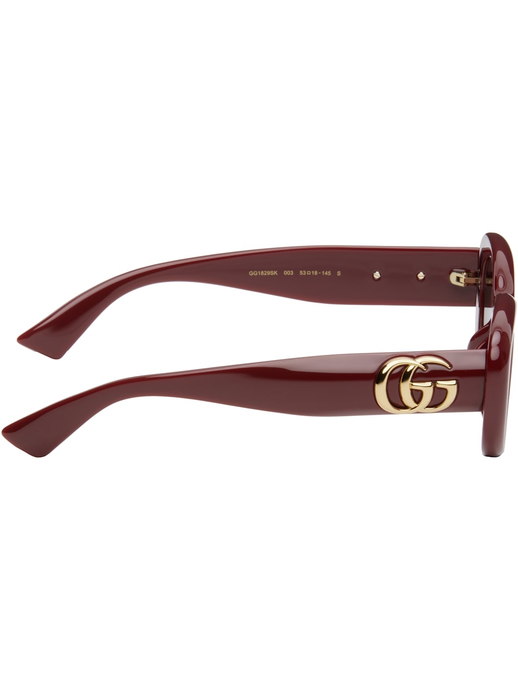 Burgundy GG Oval Sunglasses - 2