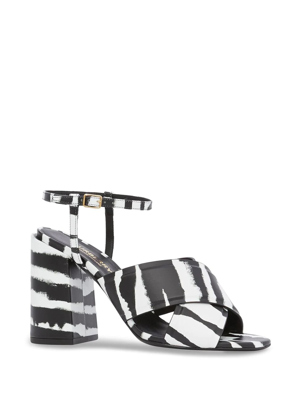 watercolour print block-heel sandals - 2