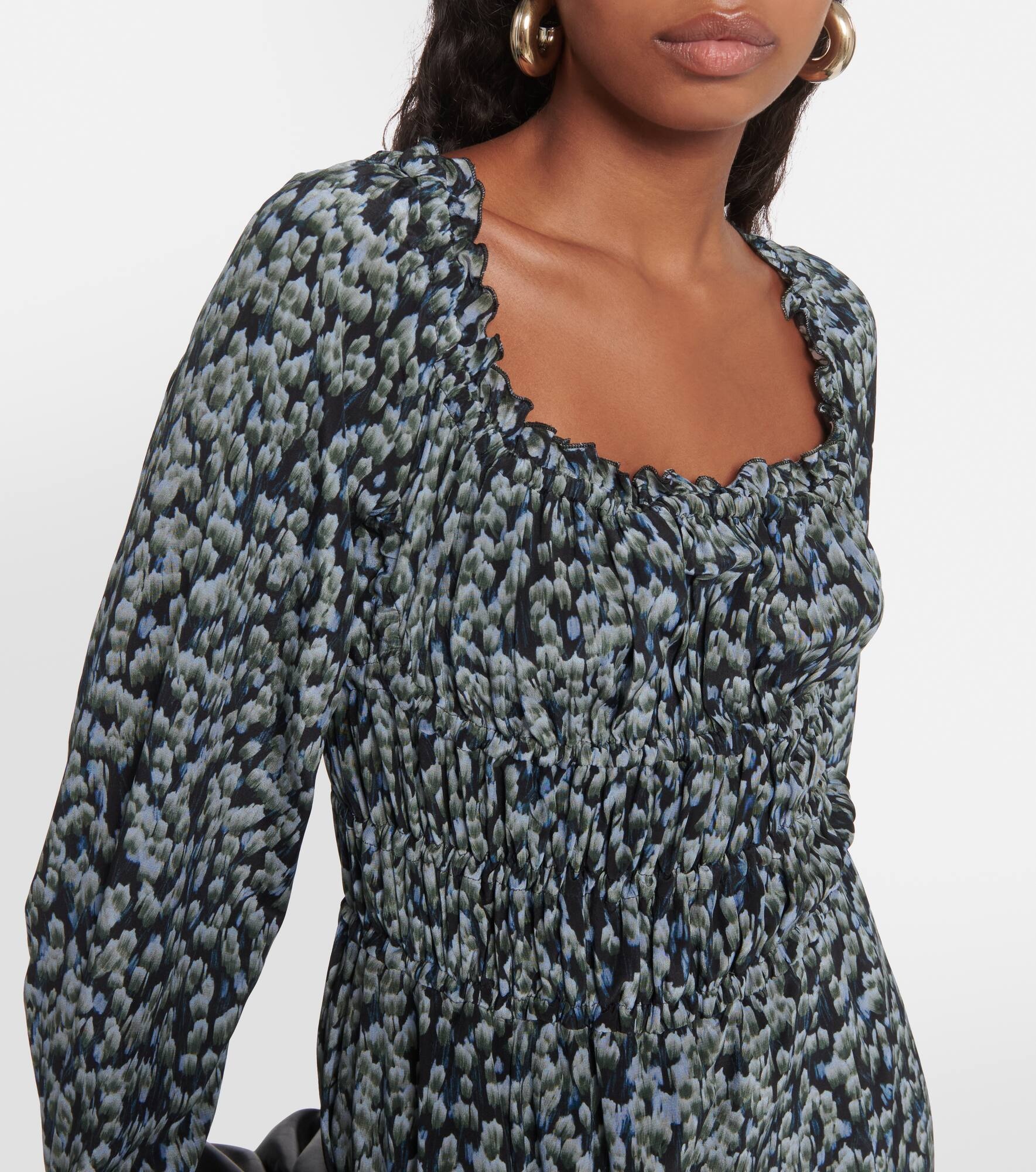 Lillian printed silk midi dress - 4