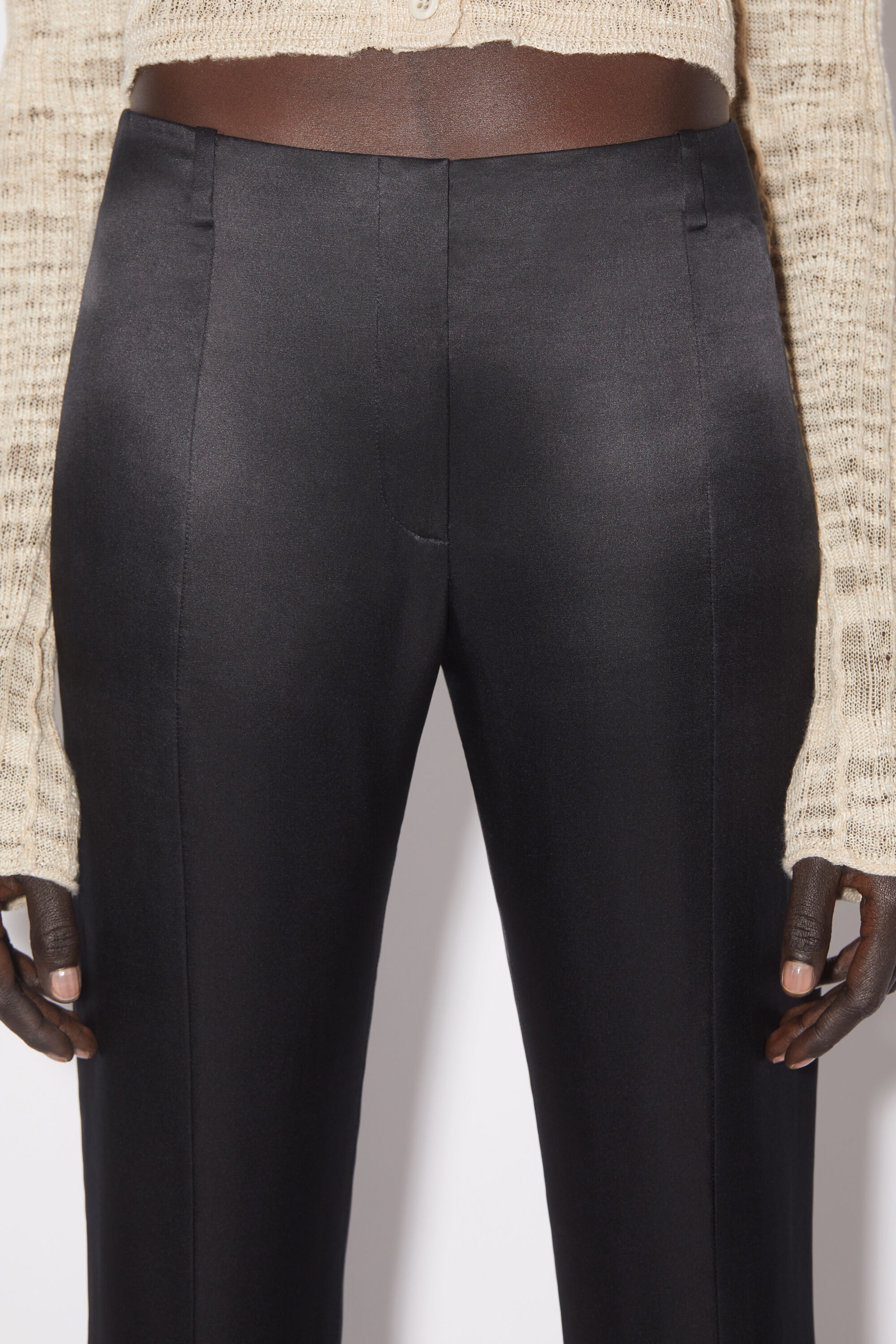 Satin trousers - Black - 5