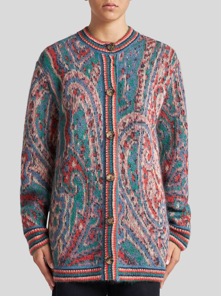 MOHAIR MAXI CARDIGAN WITH PAISLEY MOTIF - 2