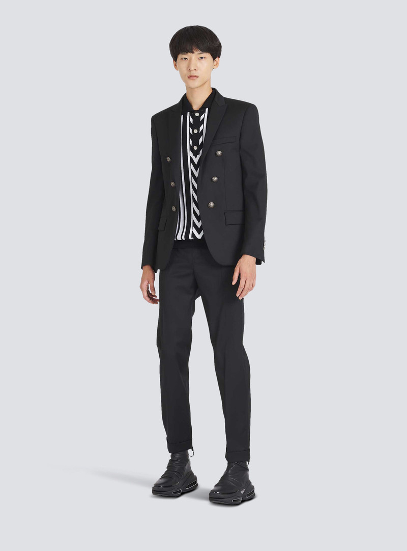 Balmain Wool blazer with double-breasted silver-tone buttoned fastening outlook