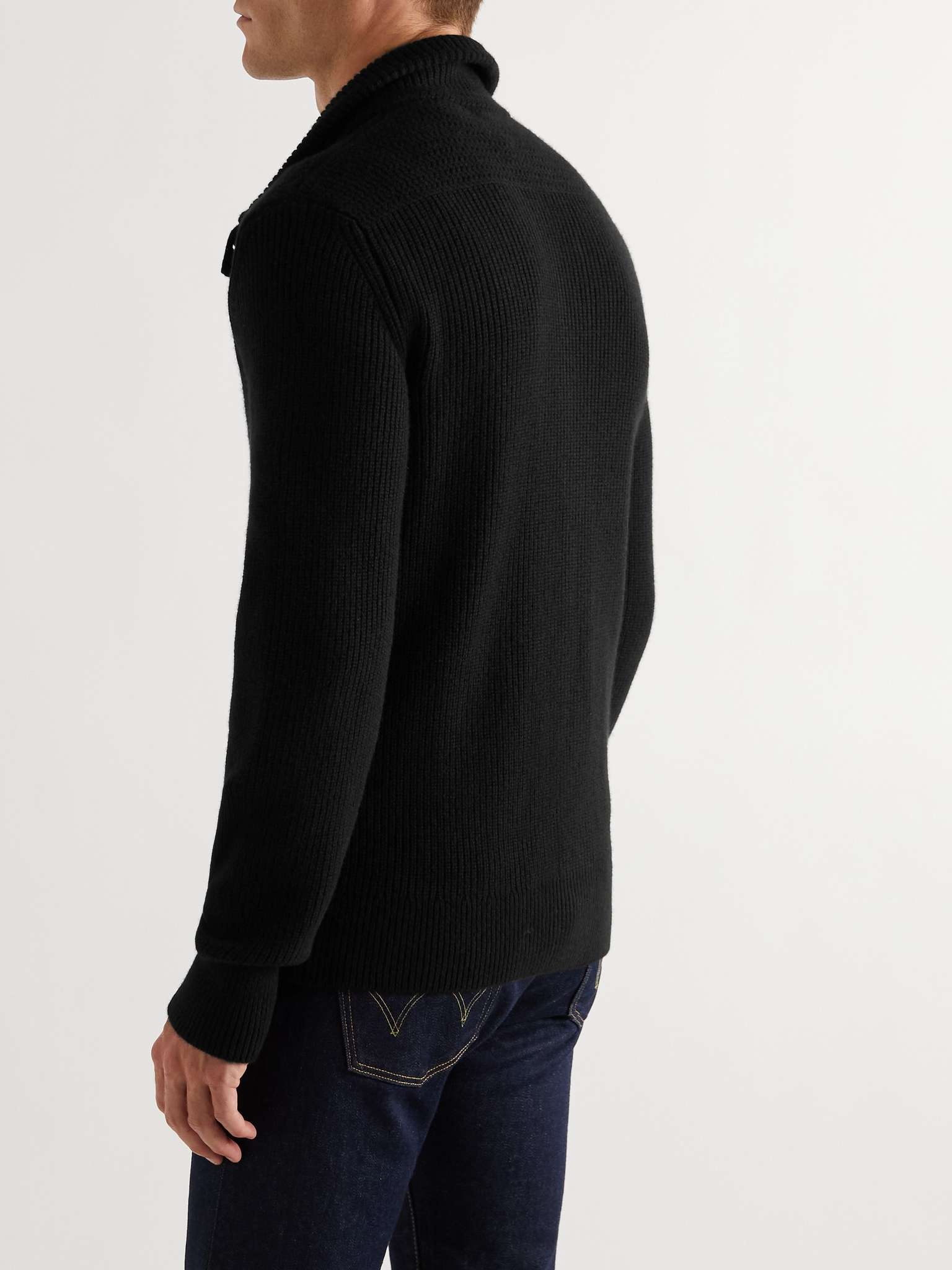 Ribbed Cashmere Cardigan - 4