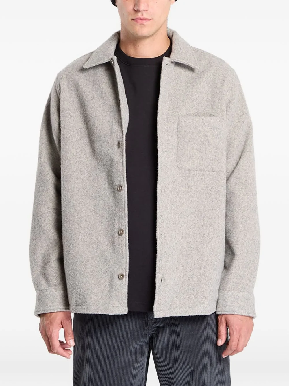 felted button-up jacket - 1
