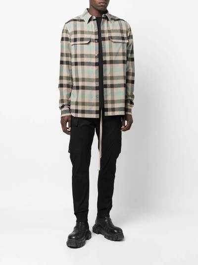 Rick Owens tartan-check cotton shirt outlook