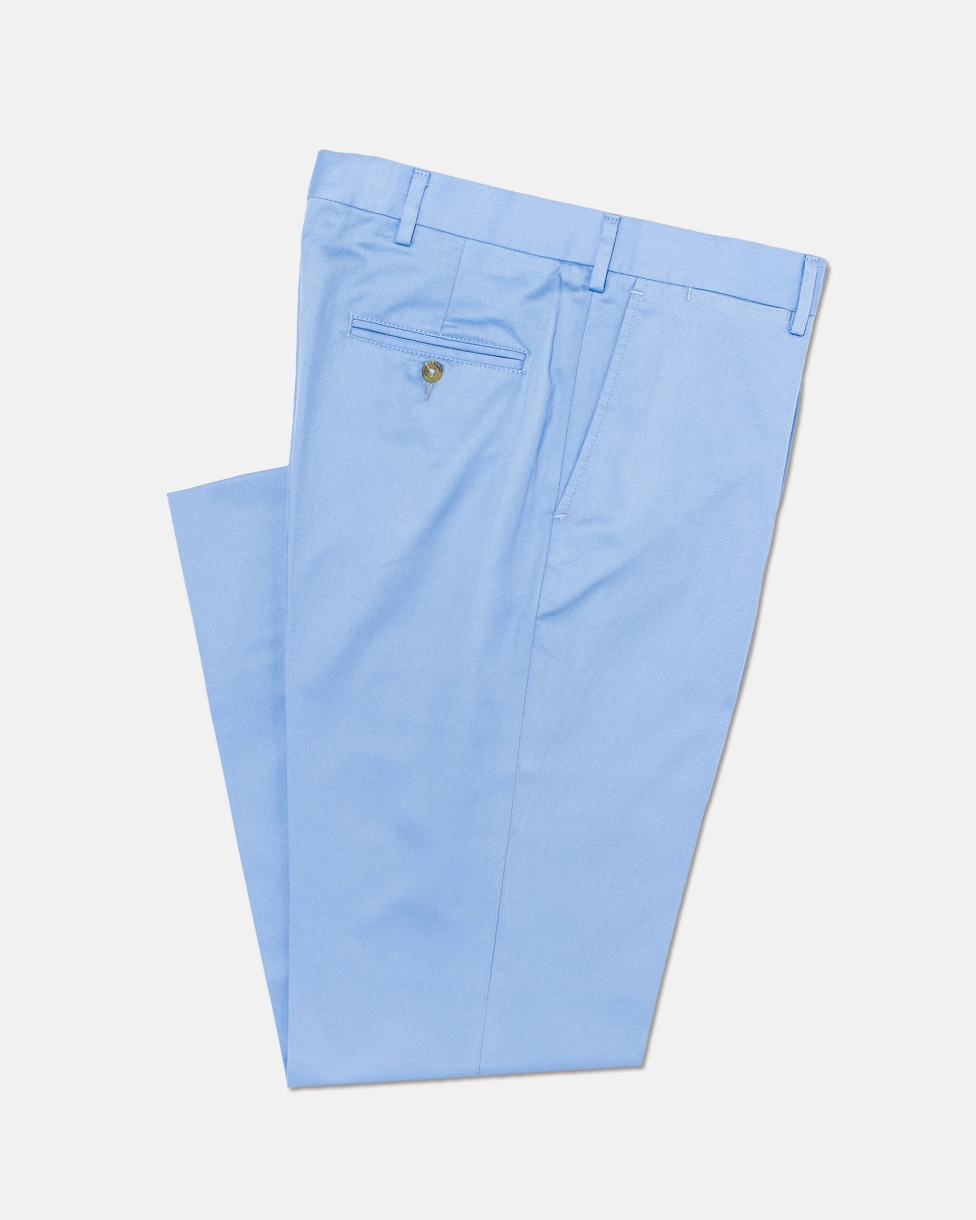 LIGHT BLUE WASHED CHINO TWILL TROUSER - 1